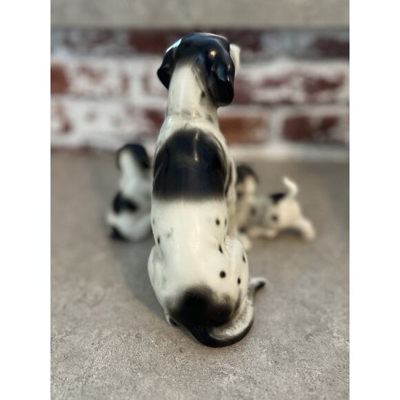 Vintage English Springer Spaniel Mother Dog Puppies W/ On Chain Japan (flaw) - Picture 7 of 11